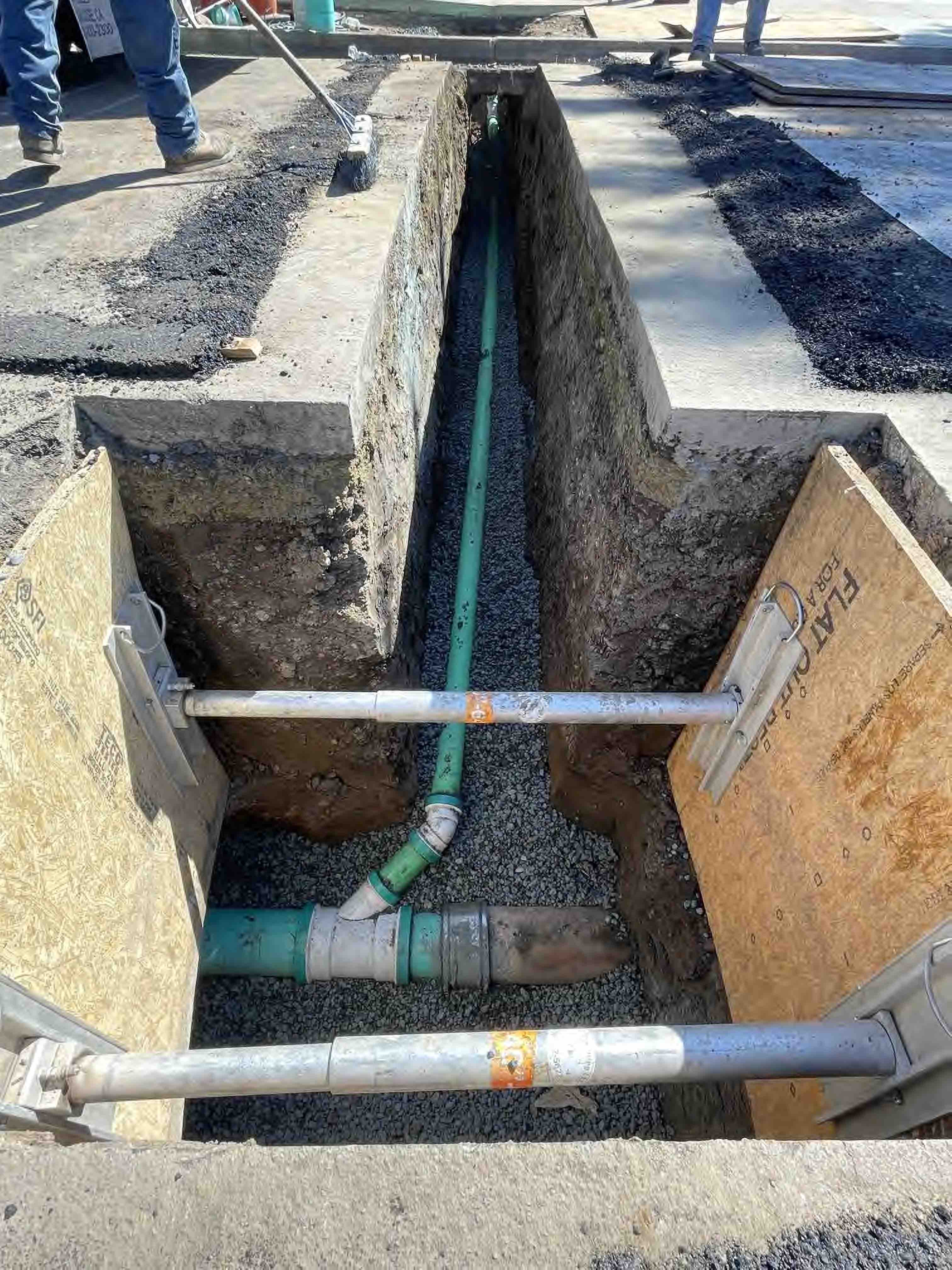 Shoring and bracing on site